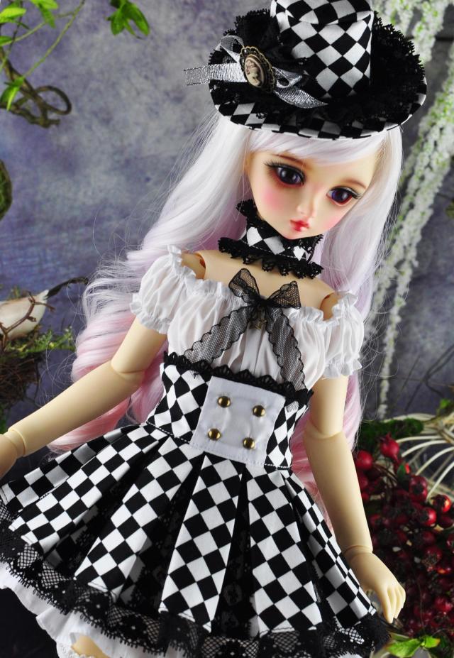 Black and white plaid dress for 1/3,1/4 size BJD - Click Image to Close